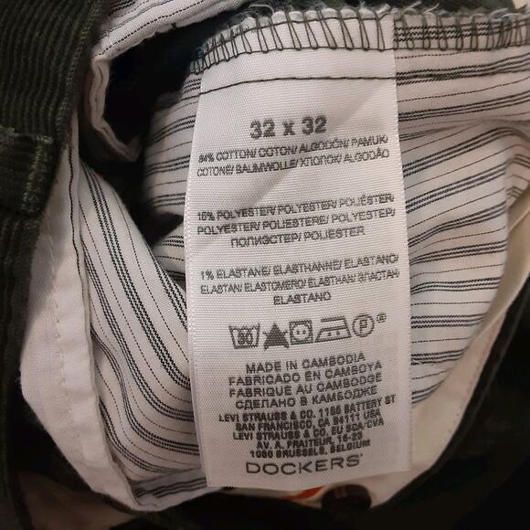 Vtg Dockers Corduroy Pants Mens 32x29 Green Straight Skater Punk Grunge - Picture 4 of 9